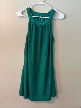 Sleeveless Eyelet Midi Dress in Teal
